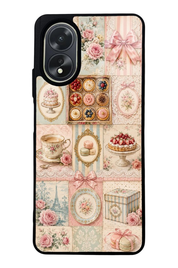 Oppo A38 Parisian Sweet Quilt Design Glossy Phone Case