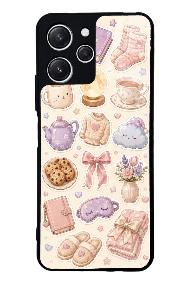 Xiaomi Redmi 12 Glossy Phone Case with Pastel Sleepover Design