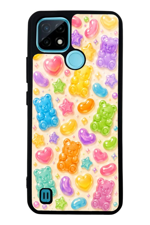 Realme C21 Glossy Phone Case with Sweet Bear Jelly Design
