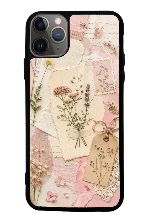 iPhone 11 Pro Max Blush Herbarium Design Glossy Phone Case