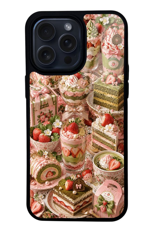 حافظة هاتف لامعة بتصميم Sweet Matcha Bakery لهاتف iPhone 14 Pro Max
