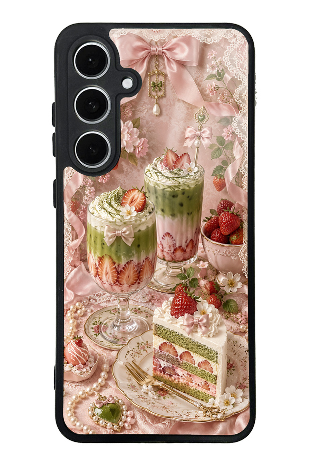 Samsung S24 Fe Berry Matcha Dream Design Glossy Phone Case