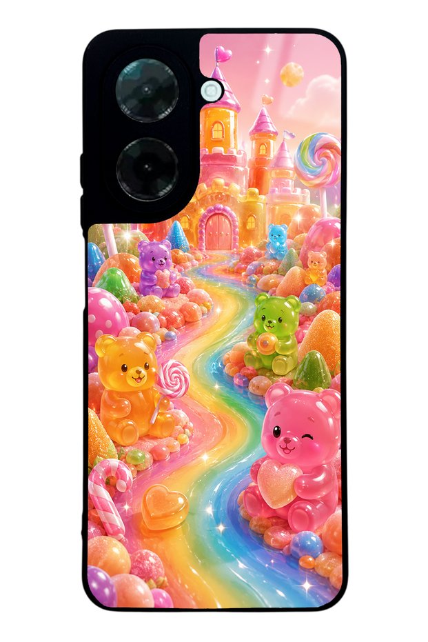Xiaomi Redmi A5 Glossy Phone Case with Jelly Bear Castle Design