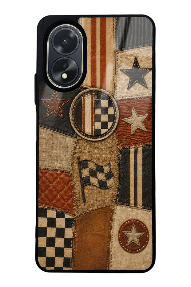 Oppo A38 Racing Leather Club Design Glossy Phone Case