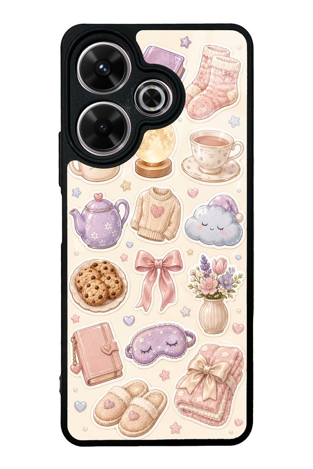 Xiaomi Redmi 13 4g Glossy Phone Case with Pastel Sleepover Design
