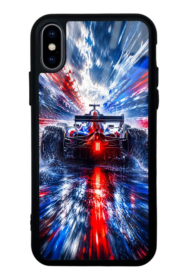 iPhone X Storm Racer Design Glossy Phone Case