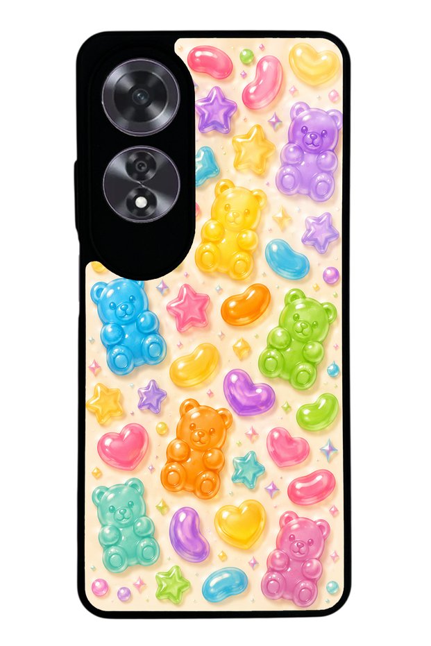 Oppo A60 Glossy Phone Case with Sweet Bear Jelly Design