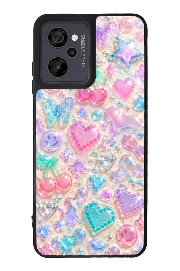 Casper M45 Y2K Glossy Phone Case with Jelly Charms Design