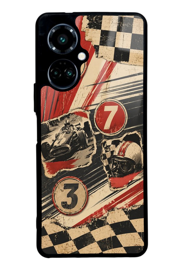 Tecno Camon 19 Retro Racing No. 7 Design Glossy Phone Cases