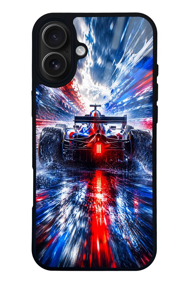 iPhone 16 Plus Storm Racer Design Glossy Phone Case