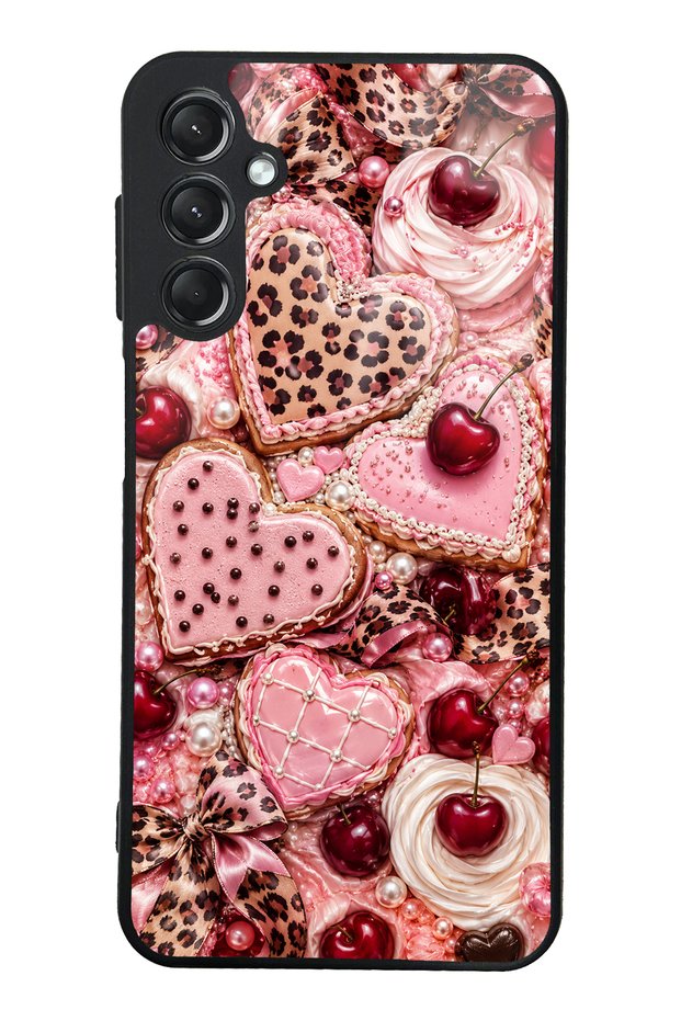 Samsung A24 Cherry Leopard Sweetheart Design Glossy Phone Case