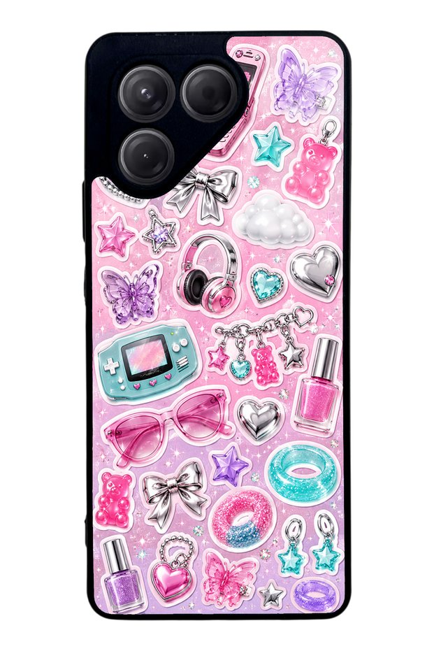 Tecno Pova 7 Y2K Sticker Dreams Design Glossy Phone Case