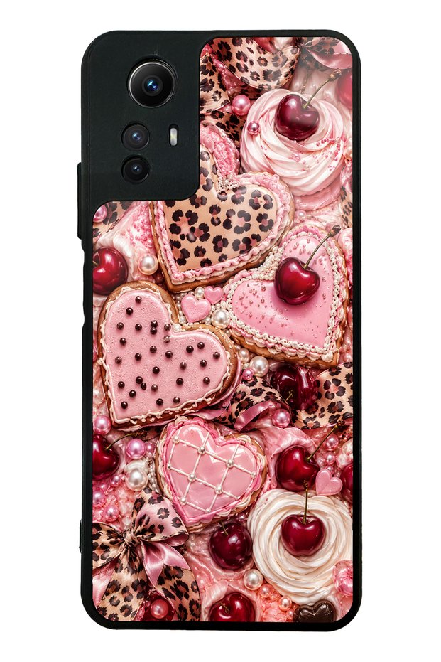 Xiaomi Redmi Note 12S Glossy Phone Case with Cherry Leopard Sweetheart Design