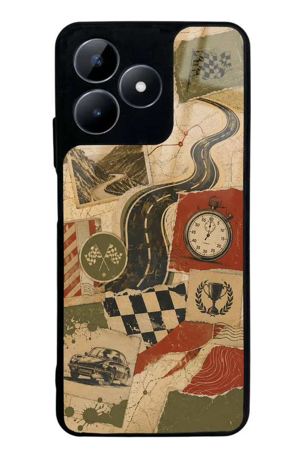 Realme C53 Glossy Phone Case with Retro Road Racing Design