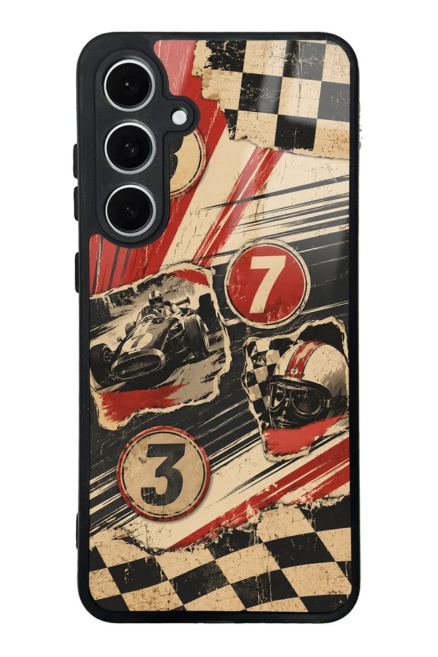 Samsung S24 Fe Retro Racing No. 7 Design Glossy Phone Cases