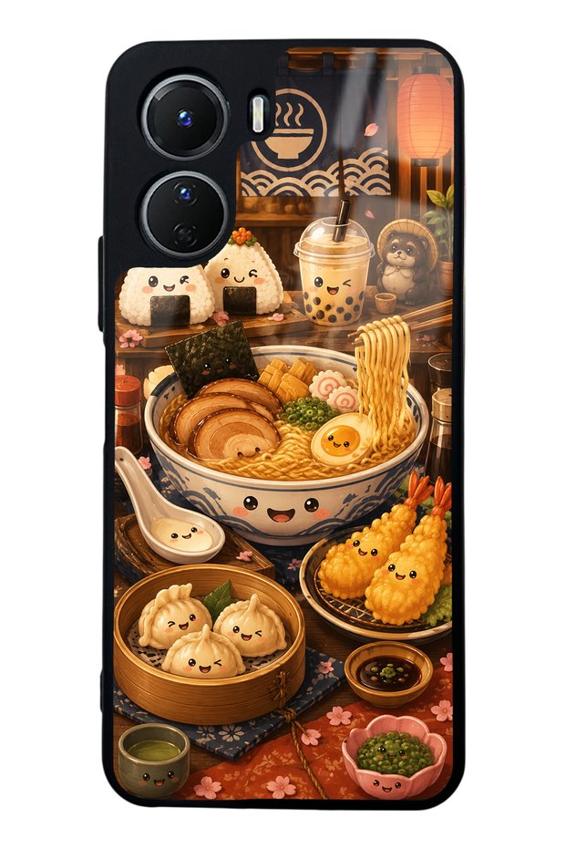 Vivo Y16 Glossy Phone Case with Ramen Bento Club Design