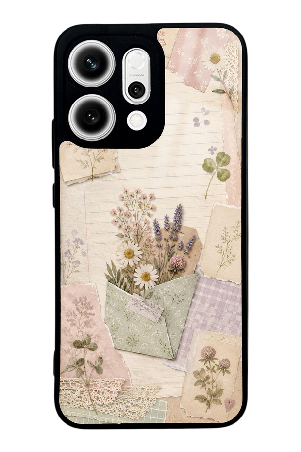 Oppo Reno 14 Wildflower Diary Design Glossy Phone Case