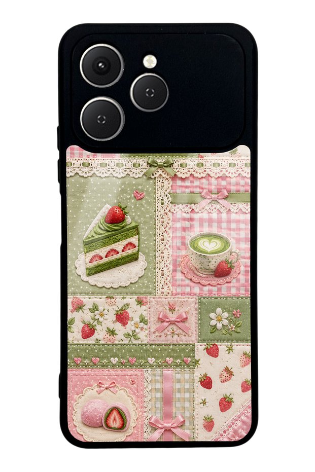 Tecno Spark 40 Matcha Berry Quilt Design Glossy Phone Case