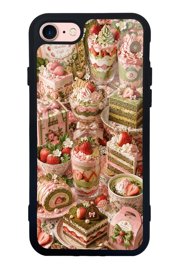 حافظة هاتف لامعة بتصميم Sweet Matcha Bakery لهاتف iPhone 7