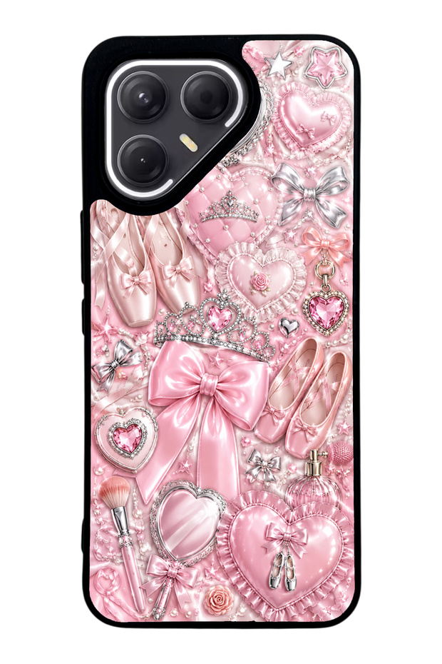 Tecno Pova 7 Pro Royal Pink Ballet Design Glossy Phone Case