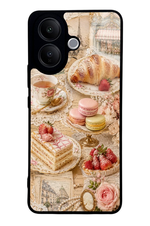 Vivo V60 Lite Paris Tea & Pastry Design Glossy Phone Case