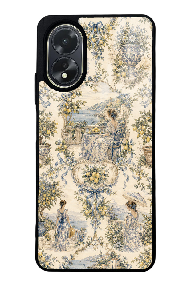 حافظة هاتف لامعة بتصميم Positano Toile لهاتف Oppo A38