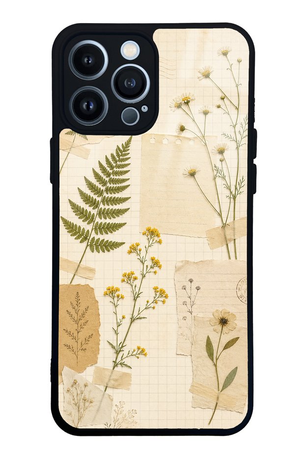 iPhone 13 Pro Max Glossy Phone Case with Pressed Meadow Design