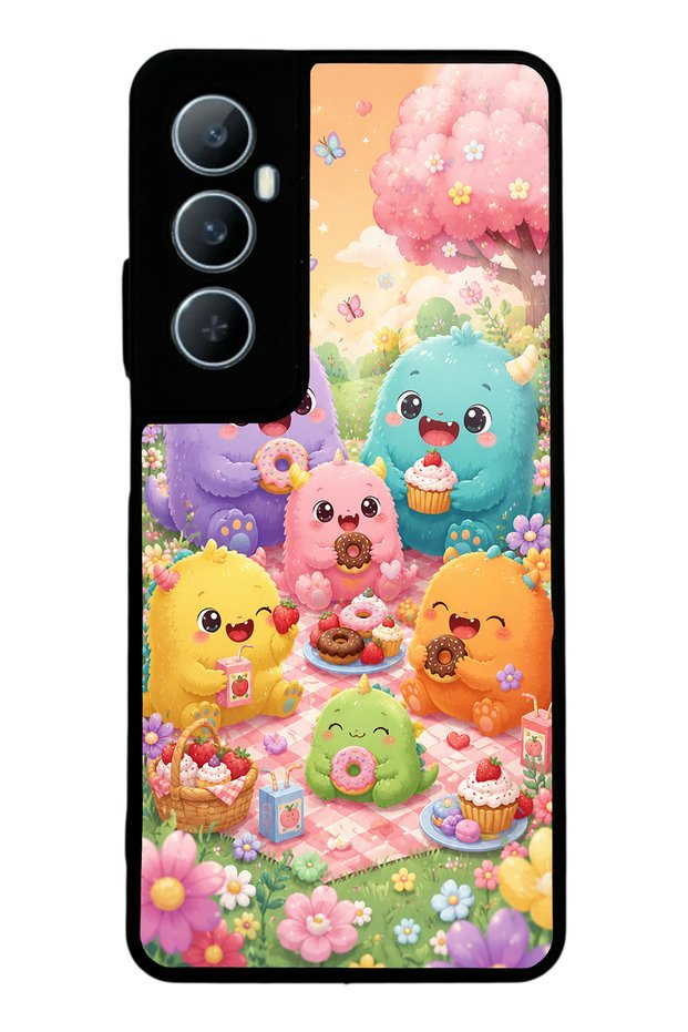 Realme C65 Monster Picnic Party Design Glossy Phone Case