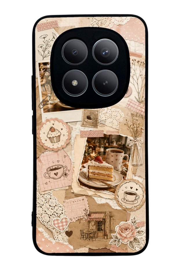 Xiaomi Redmi Note 15 Pro Plus Glossy Phone Case with Café Love Letters Design