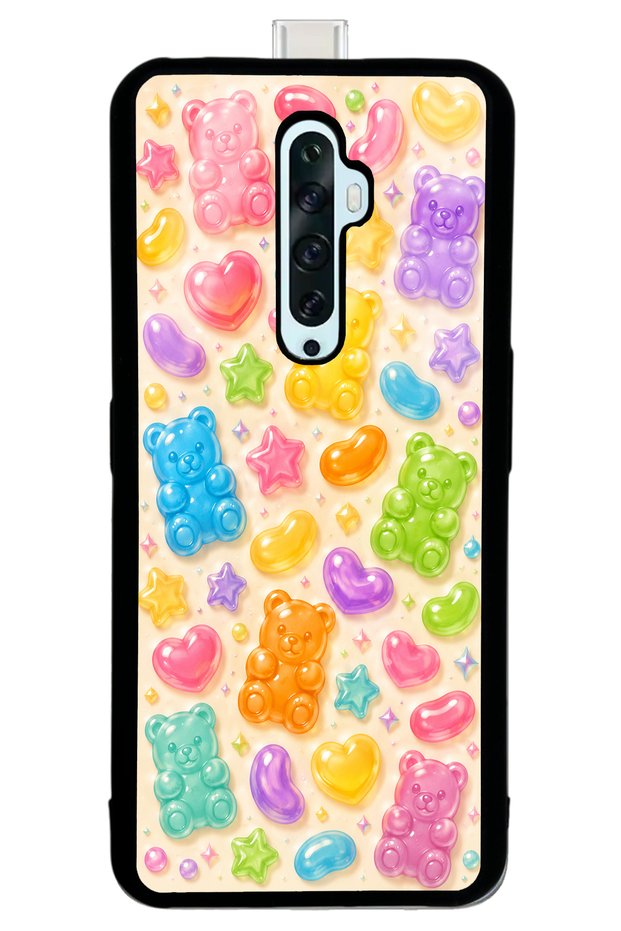 Oppo Reno 2Z Glossy Phone Case with Sweet Bear Jelly Design