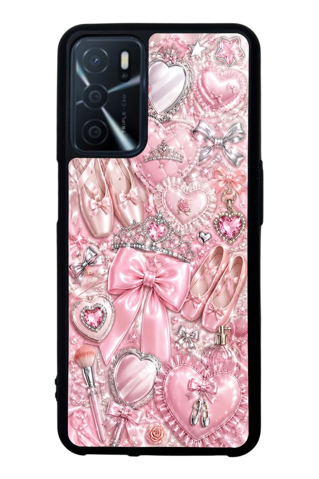 Oppo A16 Royal Pink Ballet Design Glossy Phone Case