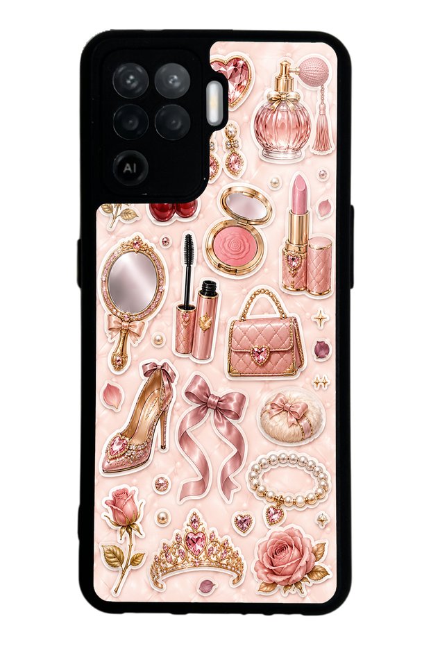 Oppo Reno 5 Lite Rose Gold Glam Design Glossy Phone Case