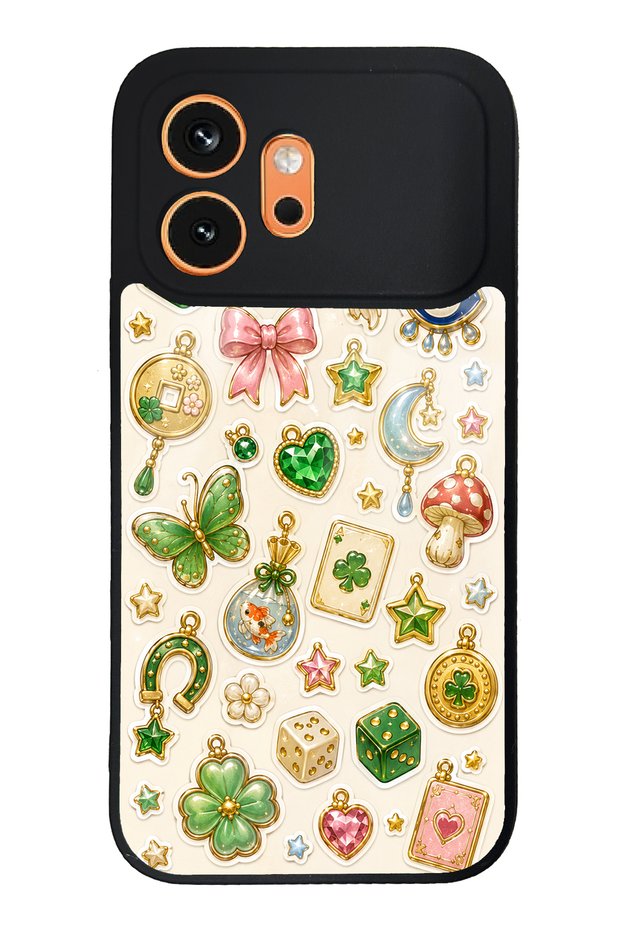 Honor 600 Glossy Phone Case with Lucky Star Charms Design