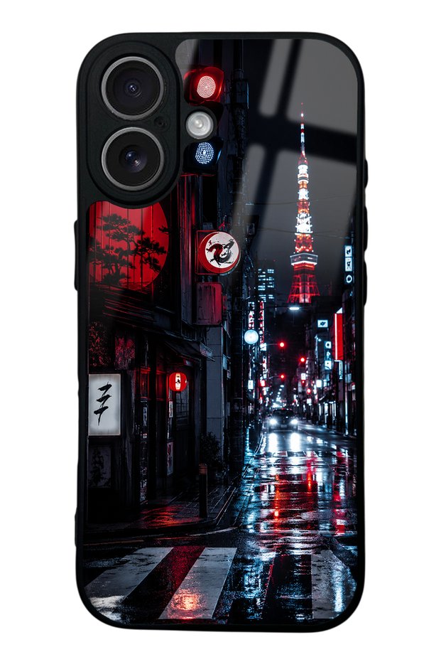 iPhone 17 Glossy Phone Case with Midnight Tokyo Design
