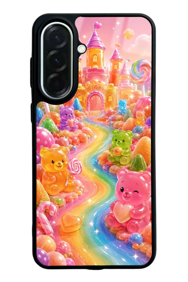 Samsung A37 Jelly Bear Castle Design Glossy Phone Case