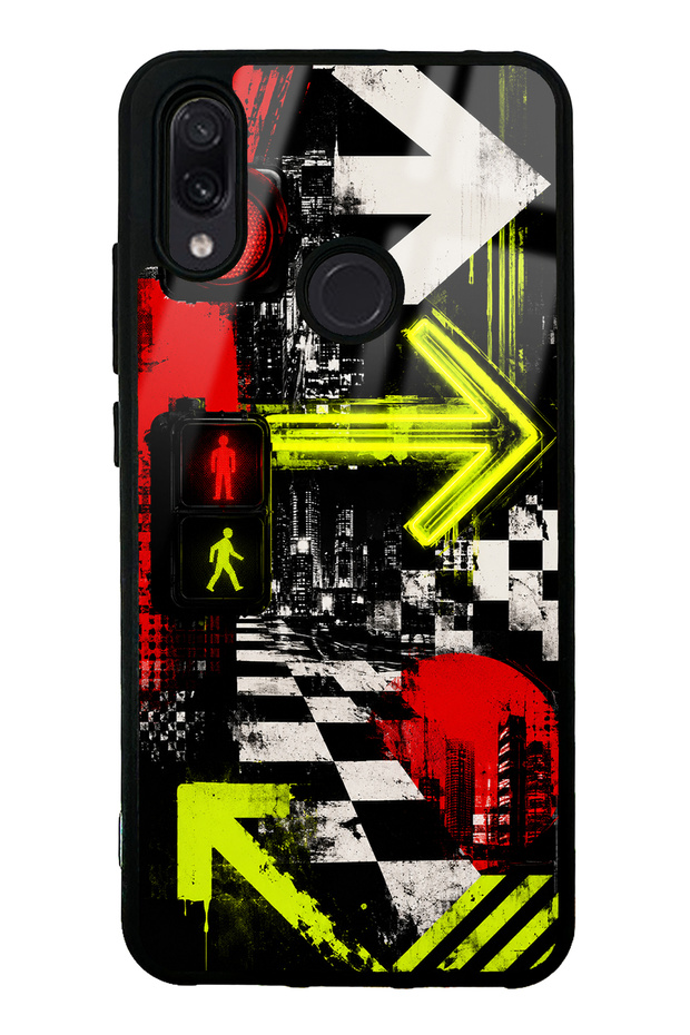 Xiaomi Redmi Note 7 Glossy Phone Case with Neon District Design