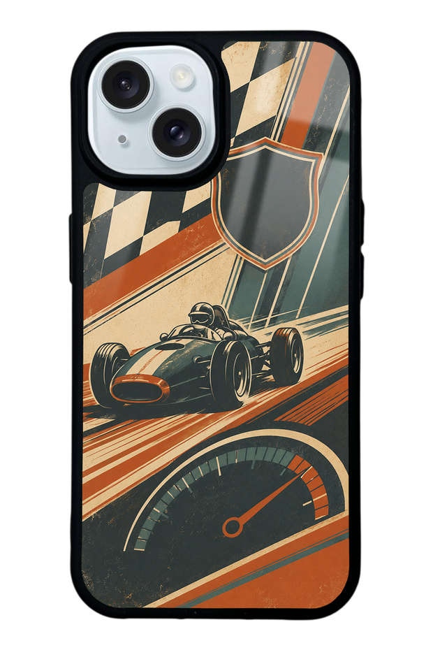 iPhone 15 Heritage Racer Design Glossy Phone Case