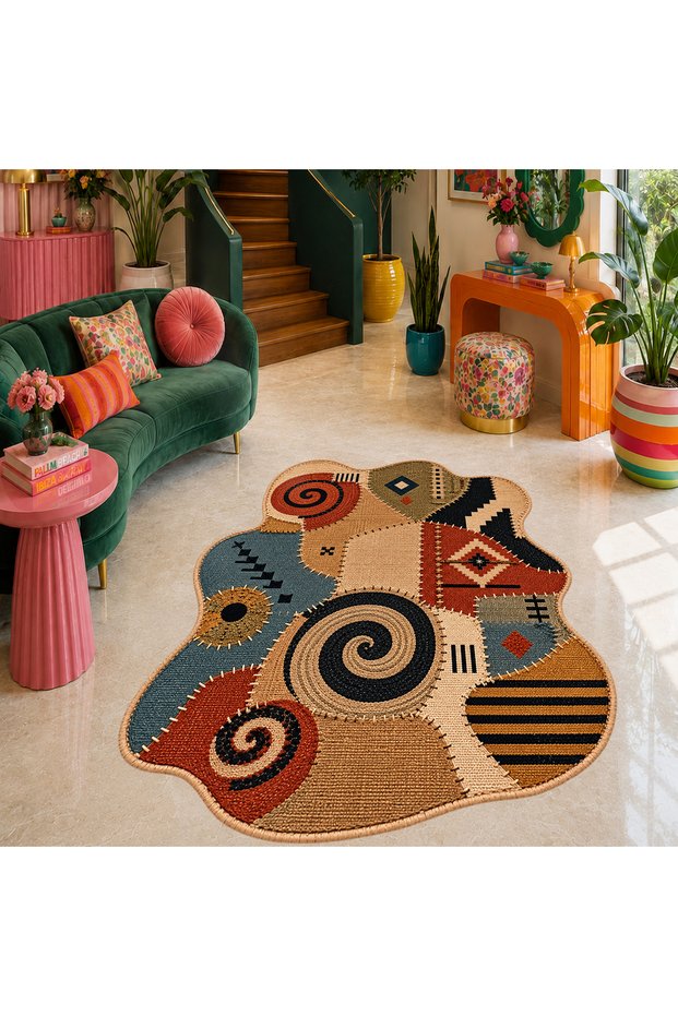 Sdt Traditional Patterned Modern Woven Base Decorative Carpet Sdtamour4114