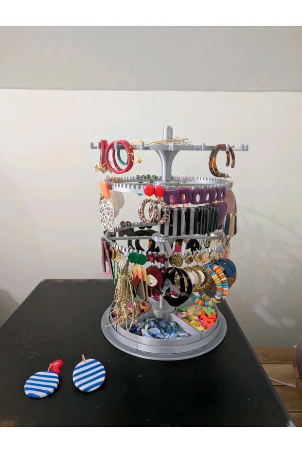 Rotating Jewelry Stand Earrings Rings Necklaces Organizer Jewelry Display and Storage Stand