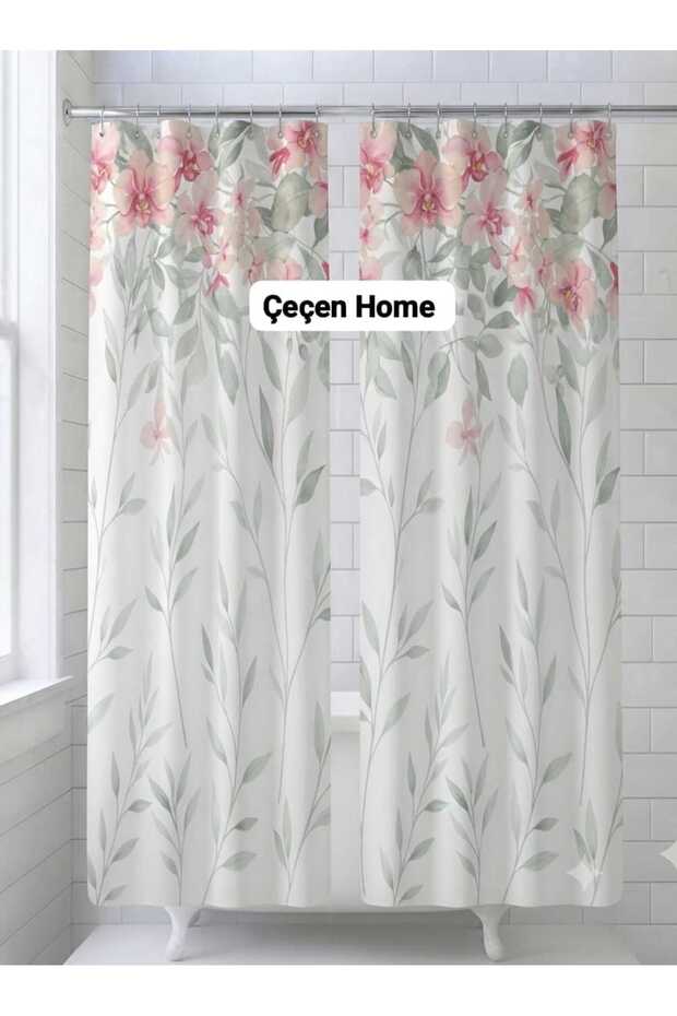 Bathroom Curtain Polyester Water-Repellent Fabric C-Ring Shower Curtain Domestic Production Bathroom Tub Curtains