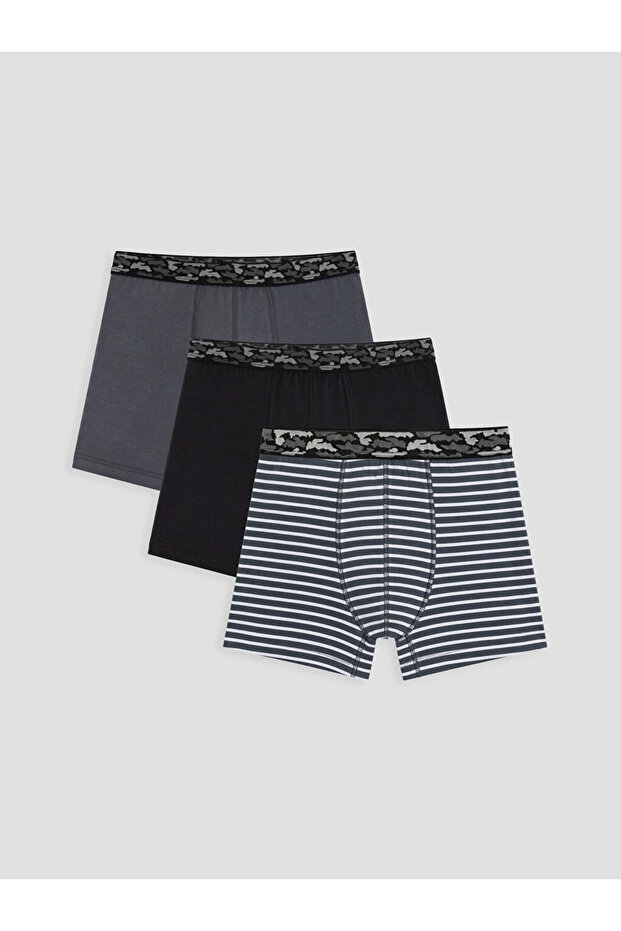 Vizyon New Season Mixed Cotton Flexible Men's Boxer 3-Pack