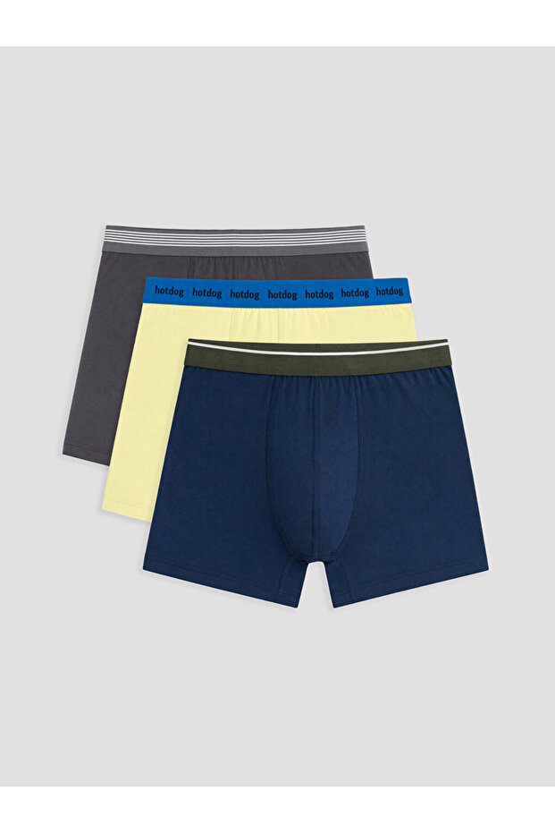 Vizyon New Season Mixed Cotton Flexible Men's Boxer 3-Pack