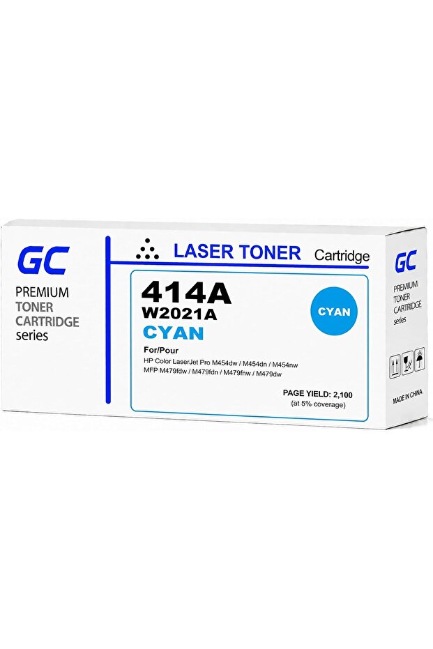 414A Compatible Toner Cartridge (W2021A) for HP Color LaserJet Pro M454dn, Pro M454dw, Pro MFP M479dw, Pro MFP M479fdn, Pro MFP M479fdw, Pro MFP M479fnw Series – Cyan
