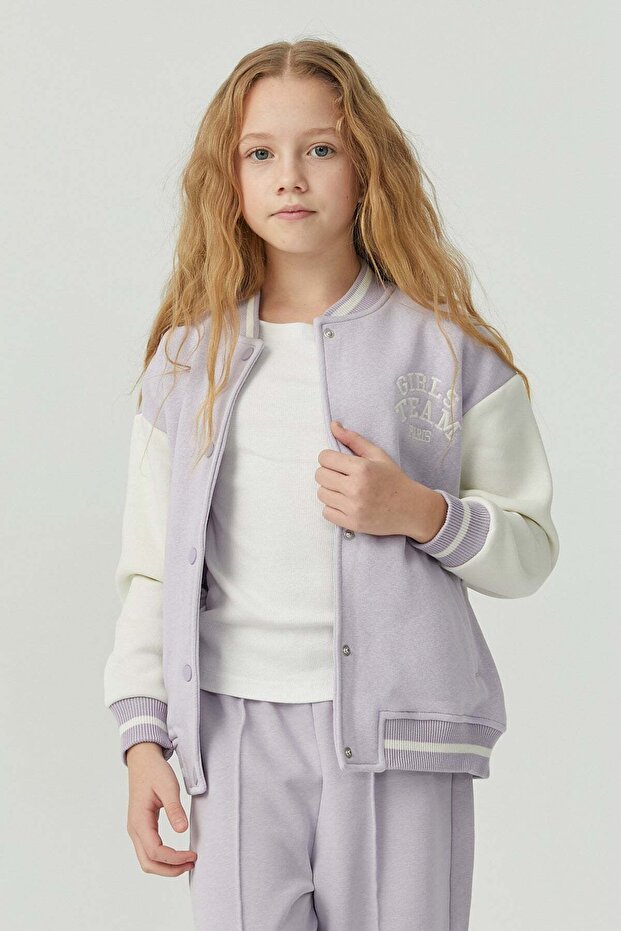 Girls' printed college jacket