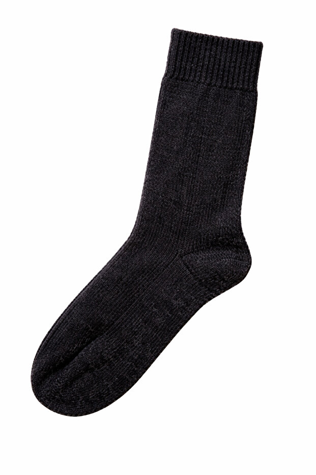 Seamless Long Wool Socks Black