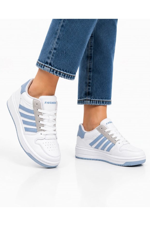 Unisex Skin Sneaker Shoes White - Blue