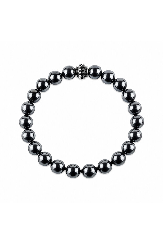 Hematite Natural Stone Bracelet (8mm Sphere Cut)