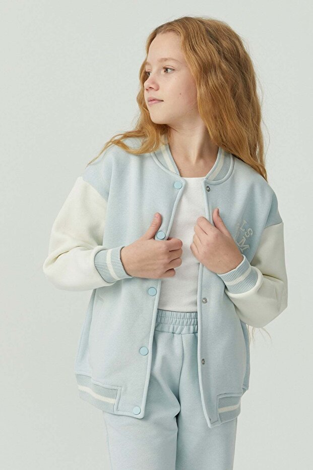Girls' printed college jacket