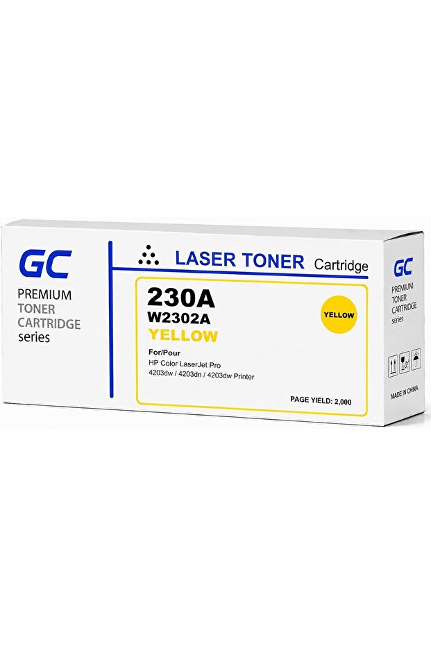 230A Compatible Toner Cartridge (W2302A) for HP Color LaserJet Pro 4203dn, Pro 4203dw, Pro MFP 4303fdn, Pro MFP 4303fdw, Pro MFP 4303dw Series – Yellow