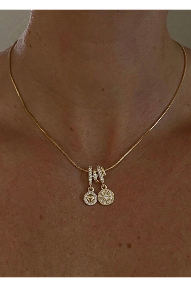 Steel Charmed Gold Color Necklace 45 cm (+5 cm Extension)
